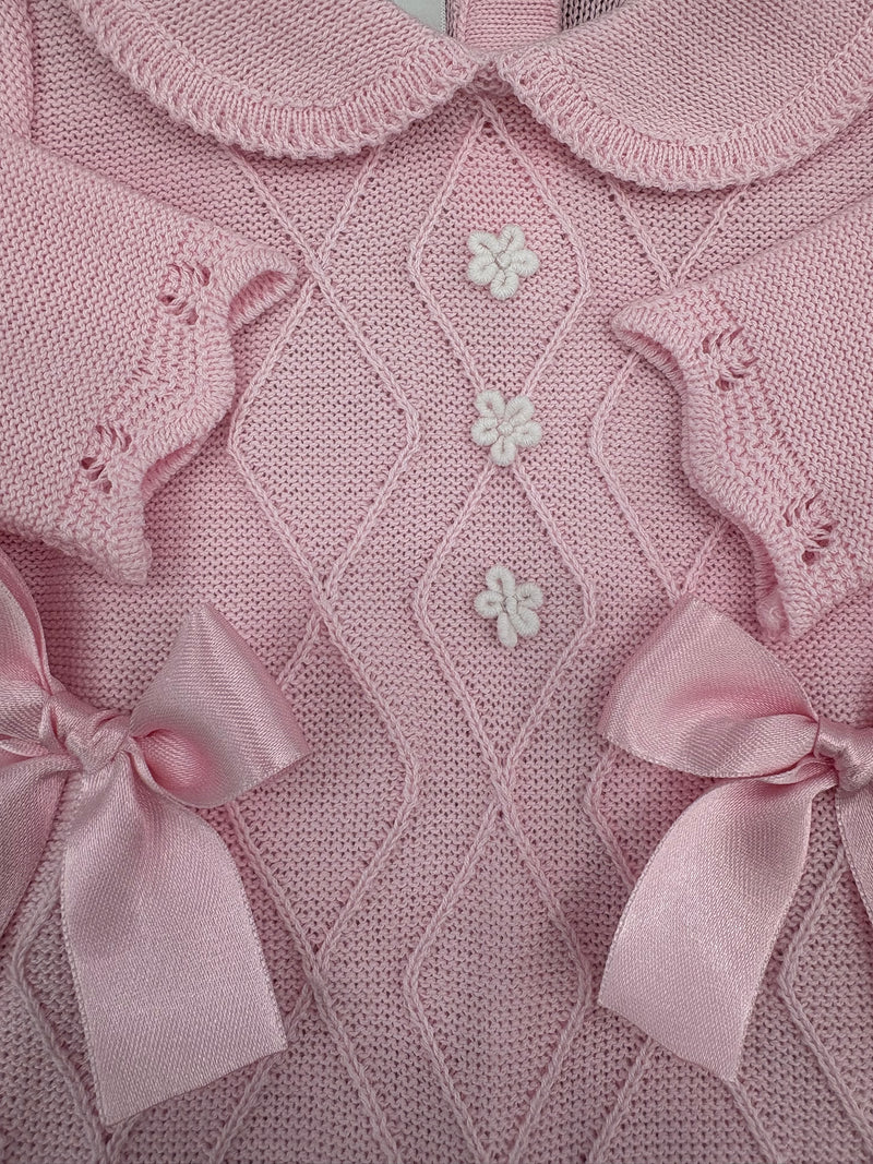 Dolce Goccia Knit Baby Girl Pink Romper
