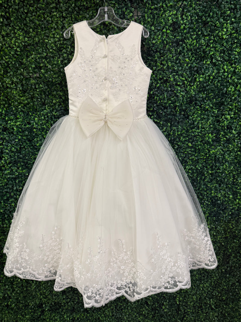 Nan & Jan Diamond White Embroidered Gown 32052 - Sample Sale