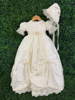 Piccolo Bacio Girls' Silk Embroidered Baptism Dress Virginia