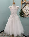 Michelina Bimbi Floral Embroidery Bow Shoulder Communion A-lineGown J4211