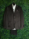 Leo & Zachary Boys Mocha Brown Plaid 3 Piece Suit