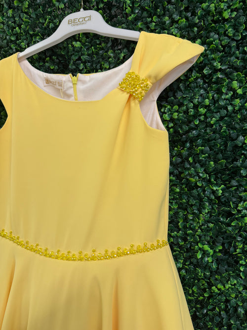 Beggi Girls' Yellow Chiffon Special Occasion Dress 5818
