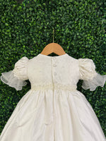 Piccolo Bacio Girls' Silk Embroidered Baptism Dress Virginia