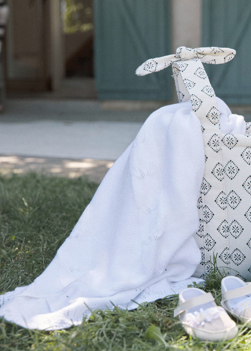 Mayoral Girls' White Cotton Baby Blanket