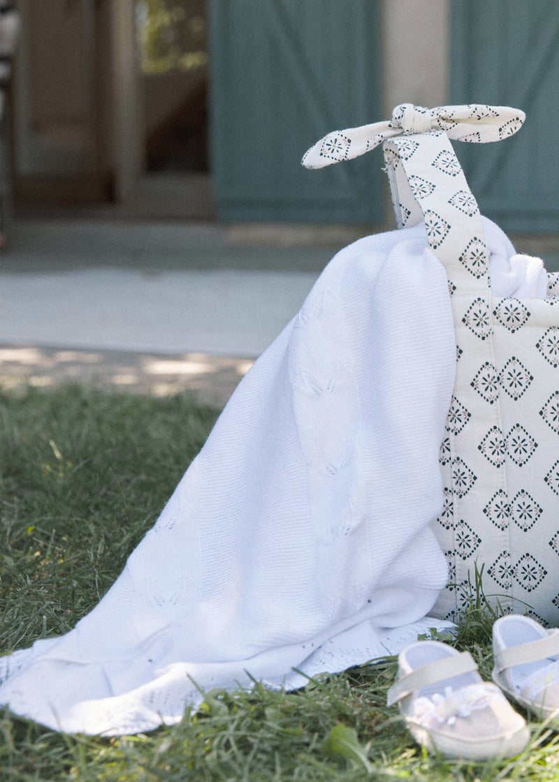 Mayoral Girls' White Cotton Baby Blanket