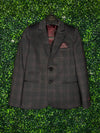 Leo & Zachary Boys’ Burgundy Check Sports Jacket