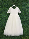 Teter Warm Lace Bodice Elbow Sleeve Gown SK35