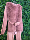 Girls’ Casual Vegan Metallic Leather and Faux Fur Set