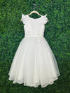 Joan Calabrese White 3D Rosette Lace Communion Dress 125512