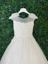 Michelina Bimbi Floral Embroidery Bow Shoulder Communion A-lineGown J4211