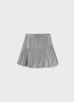 Mayoral Girls’ Silver Shimmer Knit Skirt Set Plus Size 7309