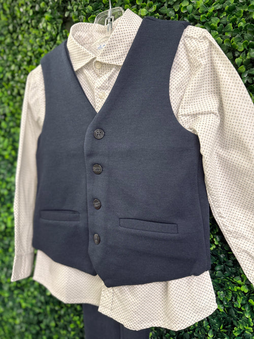 Mayoral Boys’ Navy 3 Piece Vest Set 4129