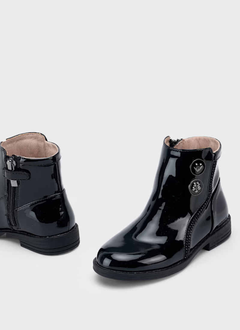 Mayoral Girls' Black Patent Leather Ankle Boot 46562