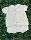 Martin Aranda Peter Pan Collar White Knit Bloomer Set