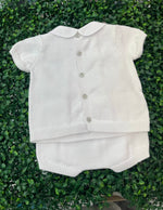 Martin Aranda Peter Pan Collar White Knit Bloomer Set