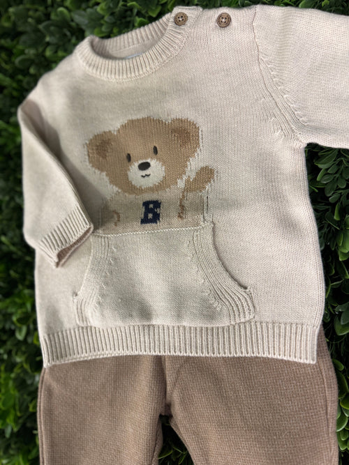 Mayoral Boys’ Bear Sweater and Chino Pant Set 2341