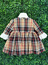 Michelina Bimbi Girls’ Tartan Check Patterned Flounce Sleeve Dress