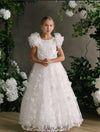 Teter Warm Three Dimensional Petal Gown with Puff Tulle Cap Sleeve GS21