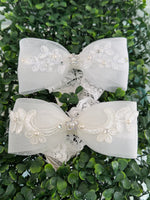 Accessories by Adriana Bow Lace & Rhinestone Bow Headband HB203
