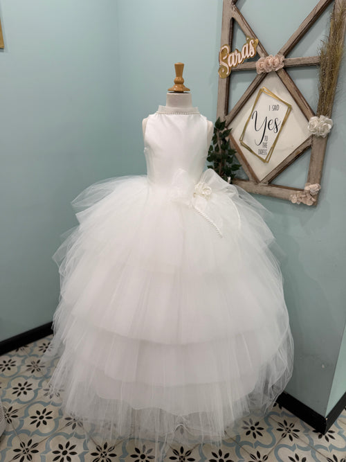 Piccolo Bacio Couture Mikado Tulle Tiered Gown Joan