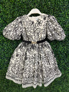 Abel & Lula Girls’ Black and White Embroidered Dress 5524