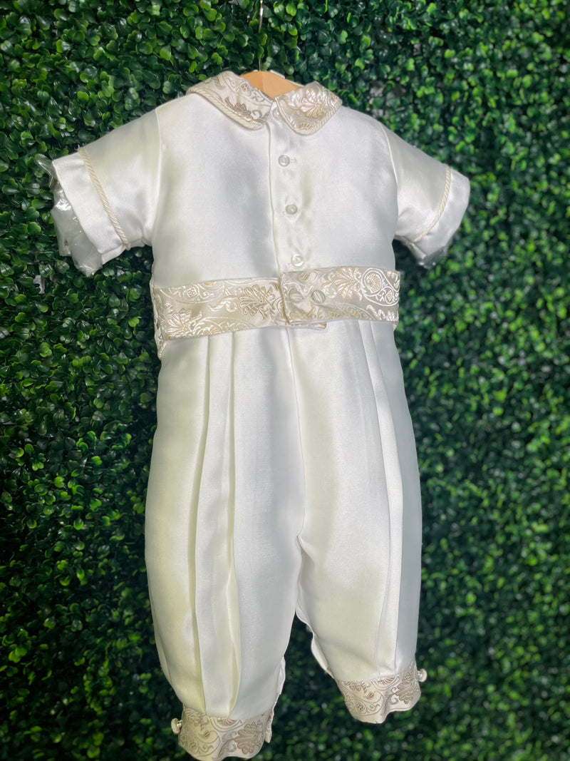 Piccolo Bacio Boys' Baptism Gold Jacquard Rosario