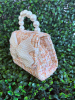 Girls’ Tweed Pearl Beaded Handle Purse