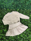 Mayoral Girls’ Metallic Knit Sweater and Pleated Skirt Set 4302