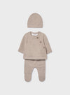 Mayoral Baby Taupe Knit Three Piece Outfit 9981