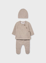 Mayoral Baby Taupe Knit Three Piece Outfit 9981