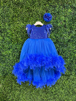 Royal Blue Feather Party Dress