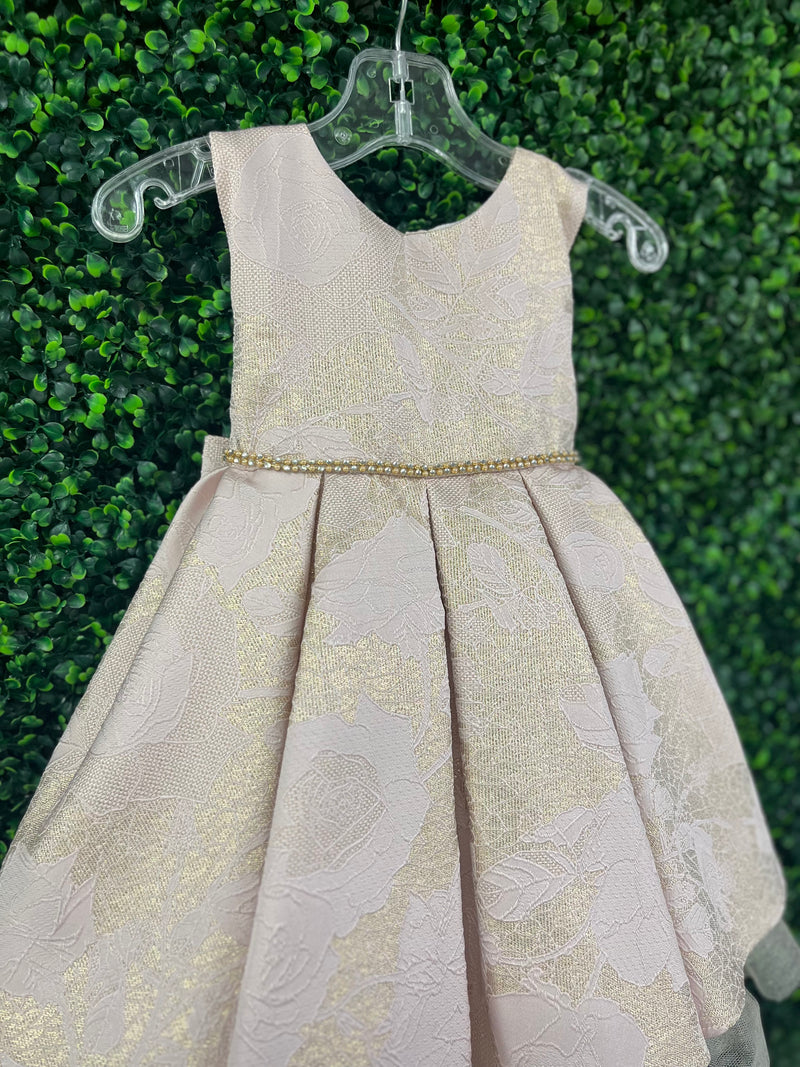 Sweet Kids Girl's Jacquard Short Party Dress 16 / Pink Sweet Kids Girl's Jacquard Short Party Dress 16 / Pink