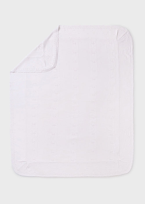 Mayoral Girls' White Cotton Baby Blanket