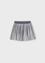Mayoral Girls’ Silver Shimmer Knit Sweater and Pleated Skirt Set 4306