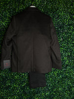 Leo & Zachary Boys Mocha Brown Plaid 3 Piece Suit
