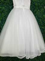 Joan Calabrese White 3D Rosette Lace Communion Dress 125512