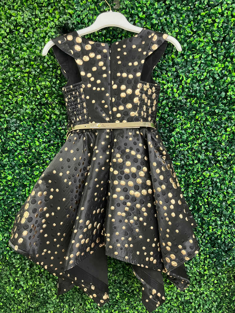 Beggi Girls' Black and Gold Special Ocassion Party Dress 3842