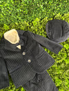 Bimbalo Boys’ Velvet Navy Pinstripe Five Piece Suit Set