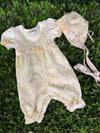 Bebe Gabrielle Girls’ Lace Rossette Changing Romper 3862-2