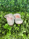 Nina Girls’ Glitter Texture Mary Jane with Flower Velcro Strap