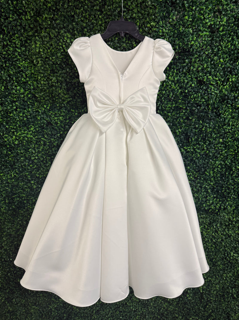satin circle dress Bella Bow Satin Circle Skirt Dress