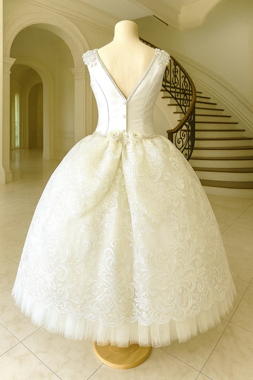 Christie Helene Silk Bodice and Corded Lace Gown Couture Charlie