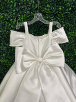 Princess Daliana White High Low Bow Gown D24465