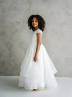 Teter Warm Floral Beaded Bodice Tiered Gown JK11