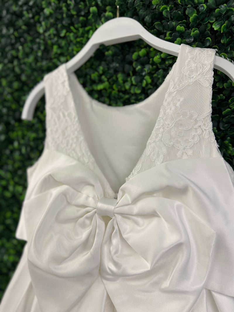 Teter Warm Satin Box Pleat Gown With Bow Back MK12
