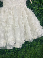 Joan Calabrese Ivory Three Dimensional Flower and Pearl Dress B24107