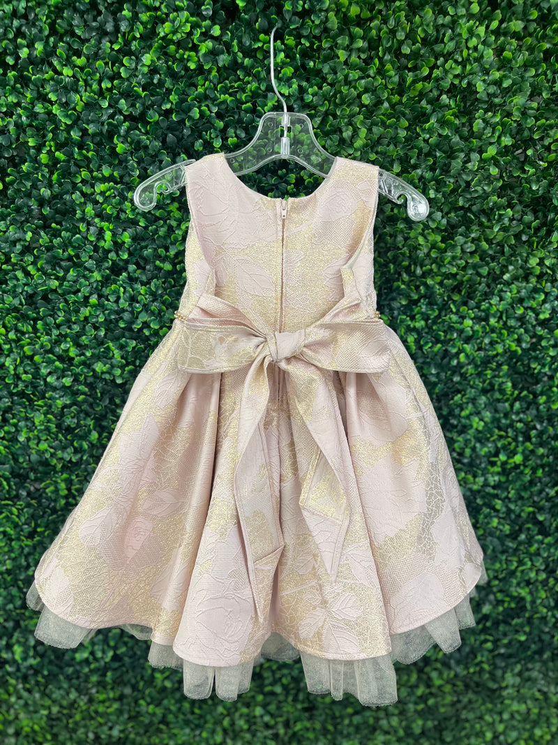 Sweet Kids Girl's Jacquard Short Party Dress 6-12 Months / Pink Sweet Kids Girl's Jacquard Short Party Dress 6-12 Months / Pink
