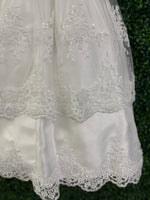 Piccolo Bacio Girls' Lace Flutter Sleeve Baptism Gown Nicolette