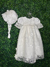Macis Design Contrast Flower Christening Gown & Accessories CH258