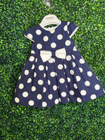 Bimbalò Girls' Navy Polkadot  Dress